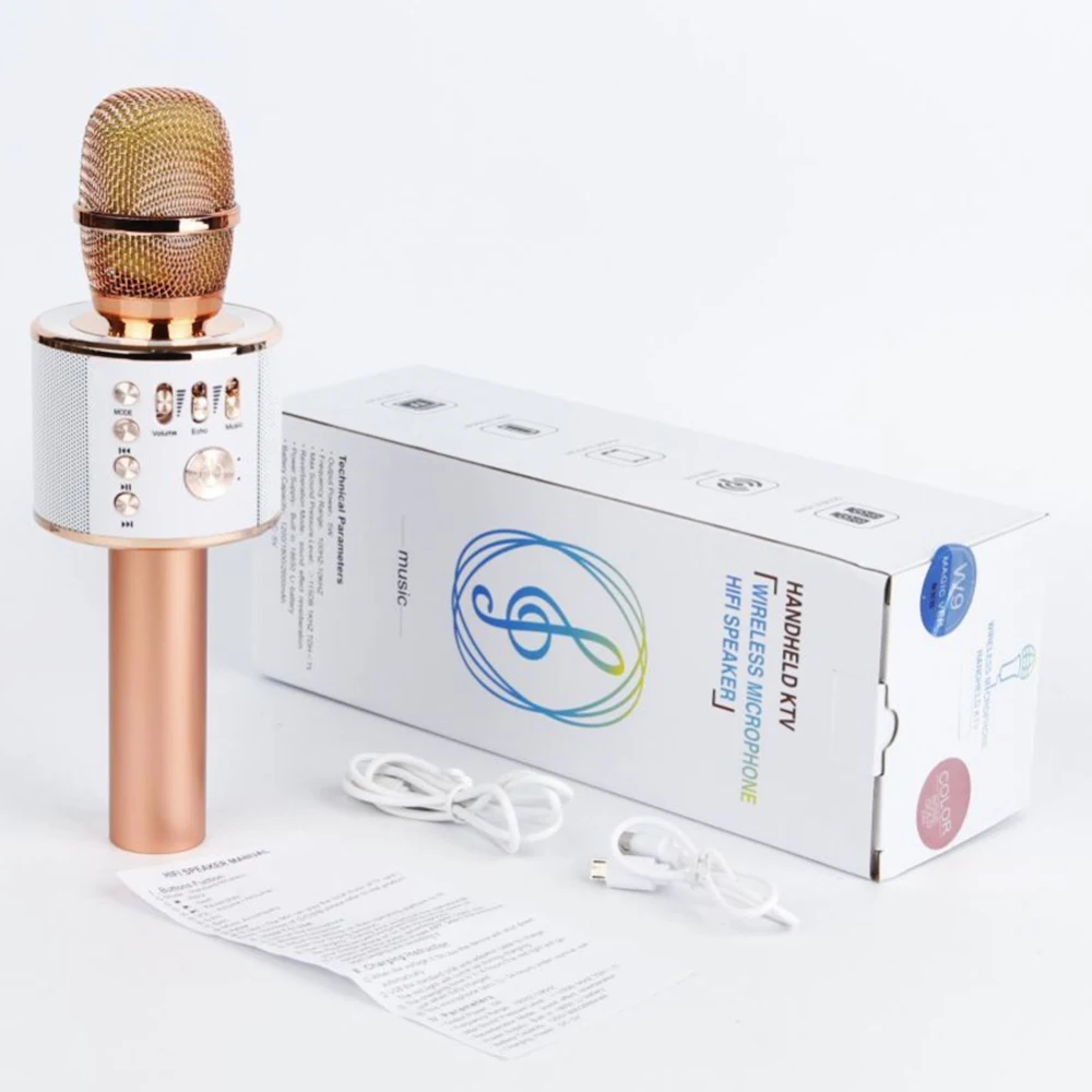 K38 Handheld Karaoke Microphone Wireless Bluetooth Microfone Mic KTV Home Speaker Player Professional Microphones | Электроника