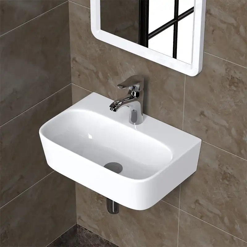 Stainless steel triangle wash basin thick small sink corner wall