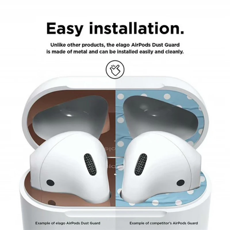 Металлическое покрытие защита от пыли наклейка для Apple Airpods патч AirPods чехол