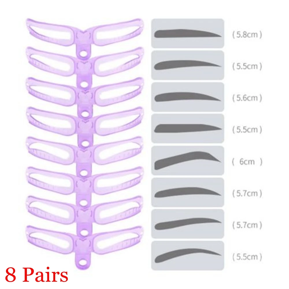 

8 Pairs Women Eyebrow Stencil Shaping Template Eyebrow Brow Grooming Stenci Professional and flexible Eye makeup Kit