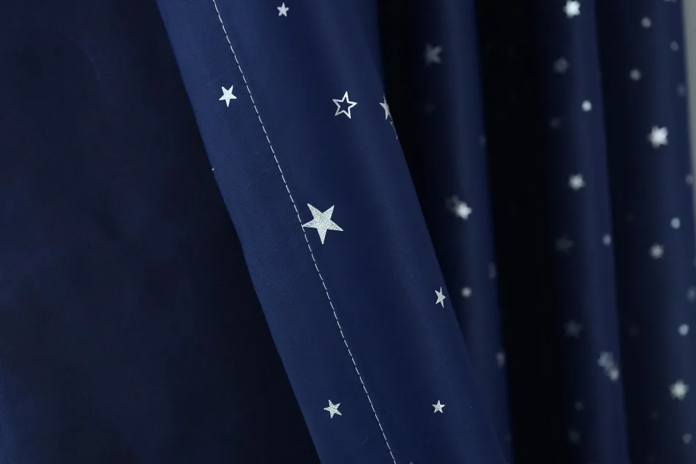 Темно-синие шторы со звездами для детской комнаты, милые принтованные шторы для мальчиков, спальня детская шторы для окон