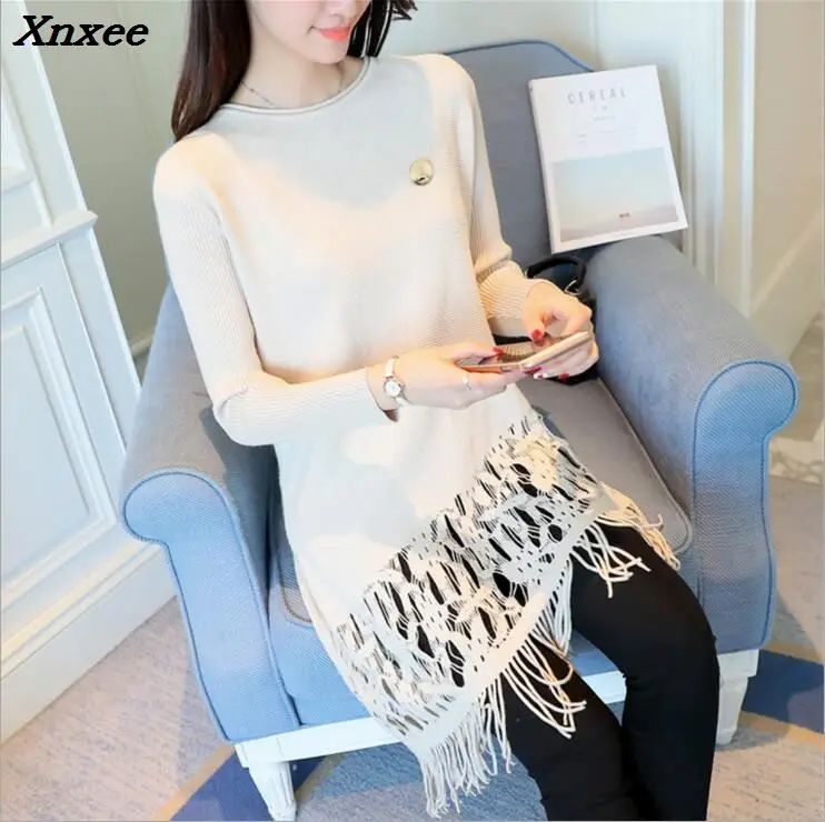2018 Women Sweaters and pullovers Christmas Sweaters Pull Femme Loose Jumpers Mujer Oversized Sweater Korean Pull femme Xnxee