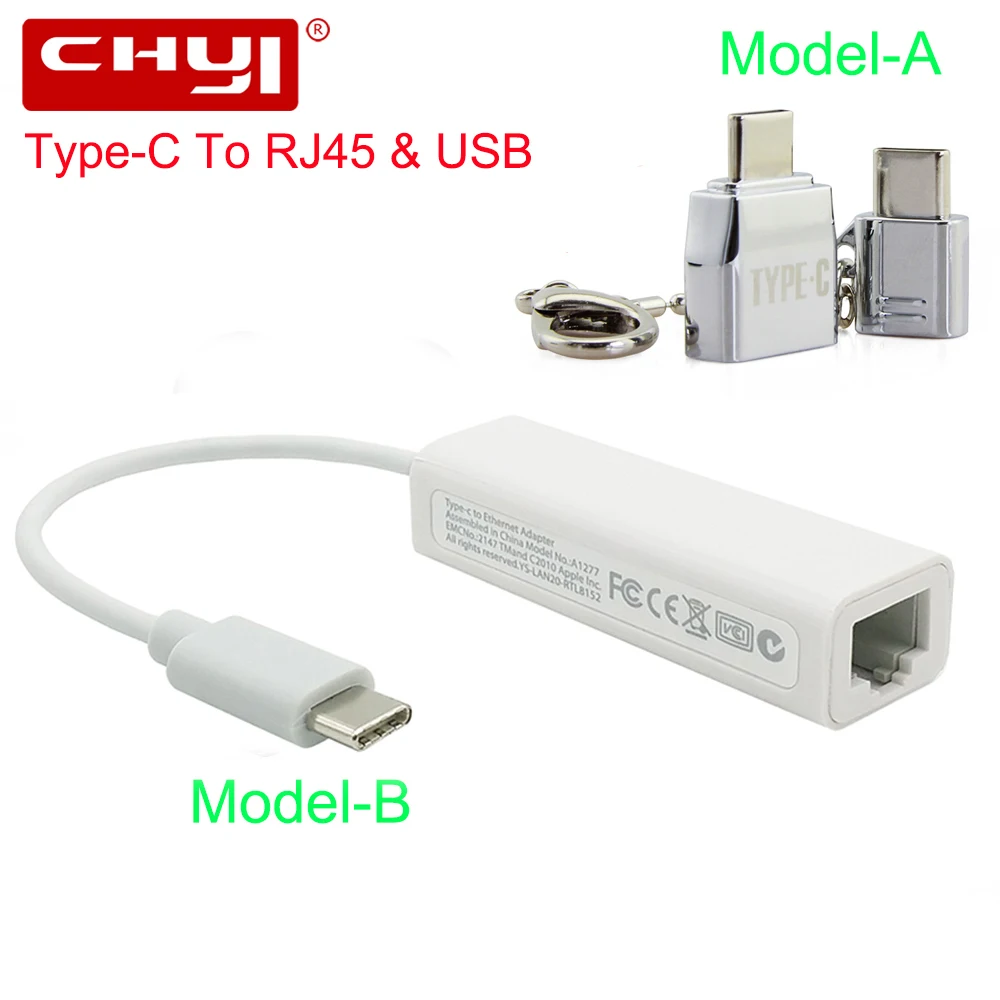 CHYI usb type-C к Rj45 Erthernet Lan адаптер USB-C к USB2.0 Micro USB концентратор 100 Мбит/с сетевой разветвитель адаптер для ПК Macbook