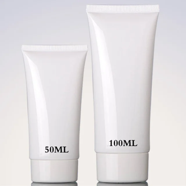 50ml 100ml Empty White Soft Tube PE Plastic Bottle Cosmetic Packaging Containers for Lotion