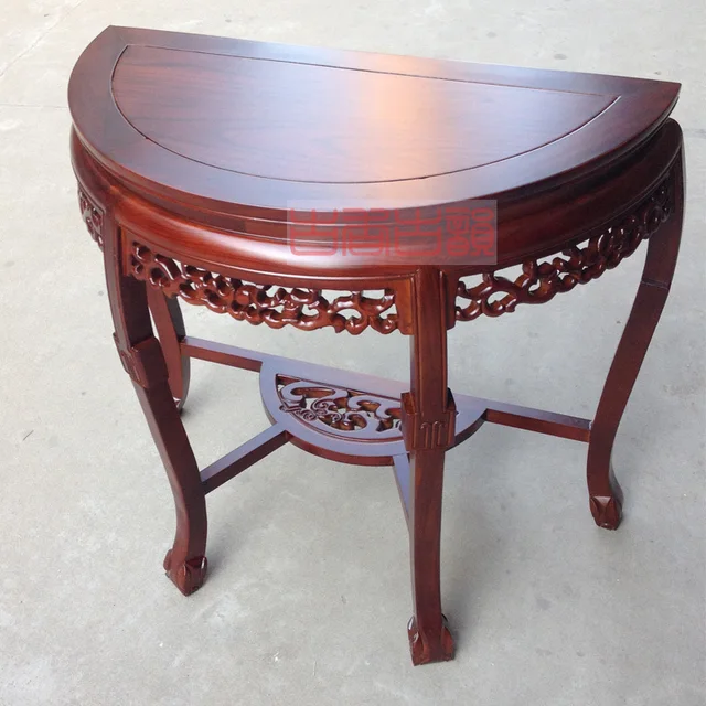 Elm Vestibule Half Roundtable Console Tables Semicircular Wall Wood Elm Vestibule Half Roundtable Console Tables Semicircular Wall Wood Table Living Room Semicircle Chinese T