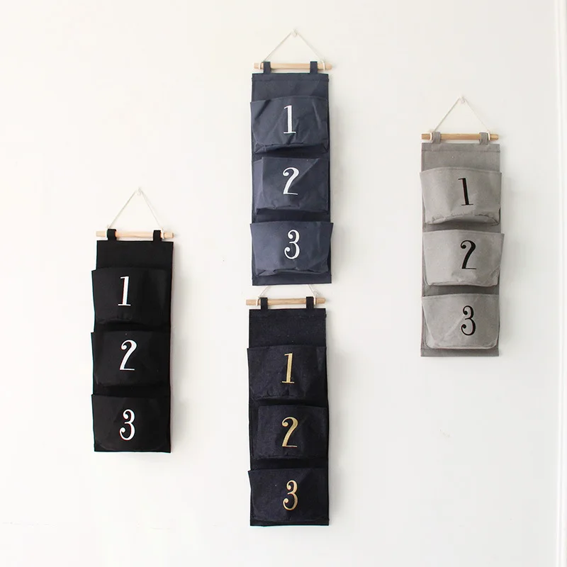 New 3 Pocket Storage Storage Fabric Cotton and Linen Denim...