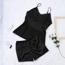 YOUYEDIAN Новая Женская Сексуальная атласная Женская пижама с кружевом отделкой слинг удобные пижамы комплект нижнего белья летние белье Ночное нижнее бельё для девочек# y30