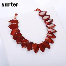 Yumten красная яшма ожерелье женский лист чокер подвеска на цепочке с бусинами капли воды ювелирные изделия оптовая продажа аксессуары
