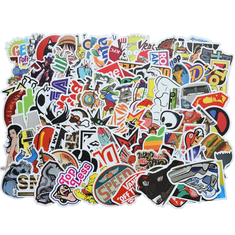 100 قطعة/الحزمة الكلاسيكية الأزياء الكتابة على الجدران ملصقات ل موتو سيارة و حقيبة بارد مضحك لعبة ملصقات ملصقات لوح التزلج ملصقا gxtz