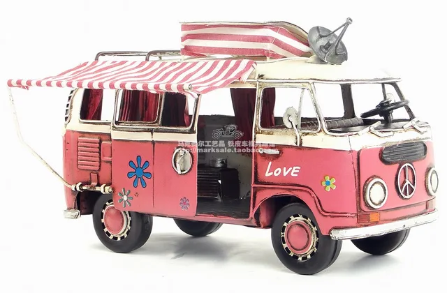 Cheap Vintage car model 1966 camper RV bus model Retro classic cars decoration gift artware ornaments home dining room decorations Cheap Vintage car model 1966 camper RV bus model Retro classic cars decoration gift artware ornaments home dining room decorations