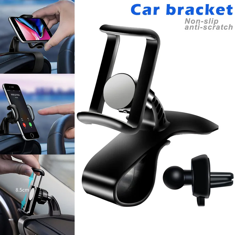 

Universal Car Dashboard Phone Holder Clip-on Quick Release Auto Cell Phone Mount M8617