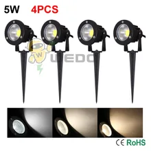 4PCS 5W With Rod LED COB Landscape Light Outdoor Garden Lawn Spot Lamp Non-Dimmable Cool White/Natural White/Warm White 12V DC