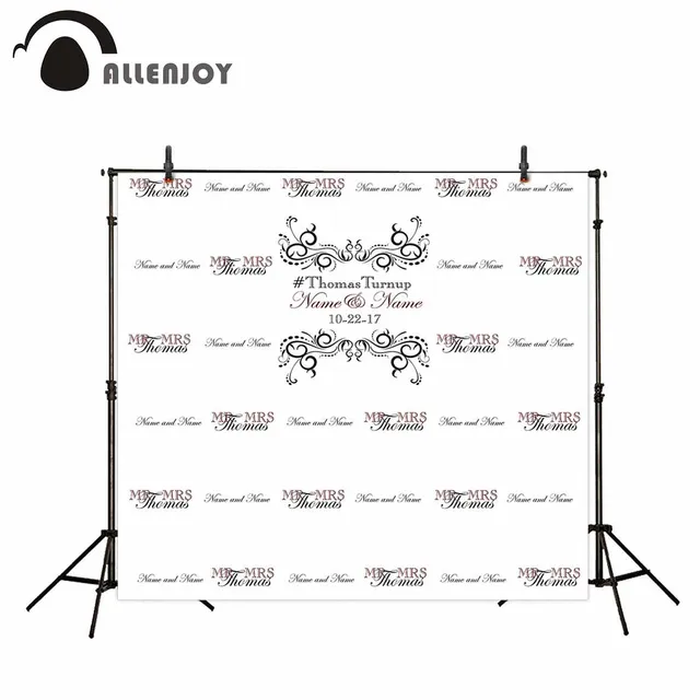 Allenjoy Photography Backdrop Repeat Logo Romance Wedding Allenjoy Photography Backdrop Repeat Logo Romance Wedding Custom New Background Photocall Customize Photo Printed