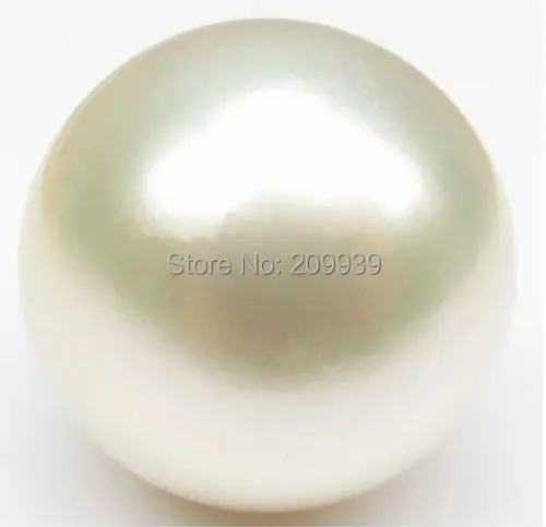 

huij 00283 PERFECT 13-14MM SOUTH SEA GENUINE ROUND AAA WHITE LOOSE PEARL