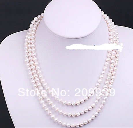 

huij 003231 LONG WHITE COLOR CULTURED FRESHWATER PEARL NECKLACE 50