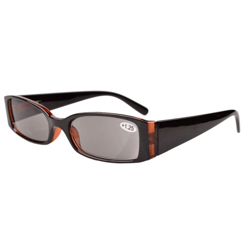 

R040 Grey Lens Spring Hinge Plastic Reading Glasses With Case/Cleaning Cloth Sun Readers+1.0/1.25/1.5/1.75/2.0/2.25/2.5/3/3.5/4