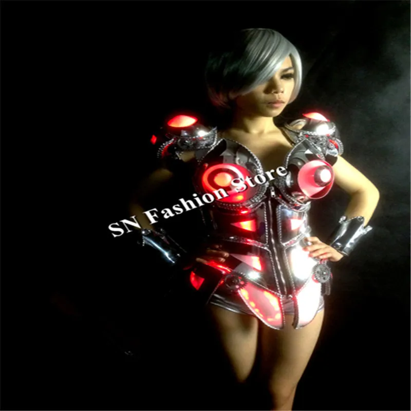 DM001 Красочный светодиодный бальный костюм Одежда для танцев/лифчик для бара/Сексуальная Броня покрытие вечерние статная модель диско-Шоу dj