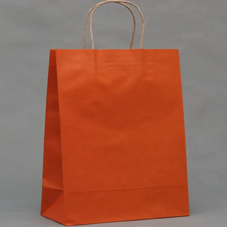 100 шт/лот) подарочных крафт-бумажных мешков с ручками - Цвет: Orange