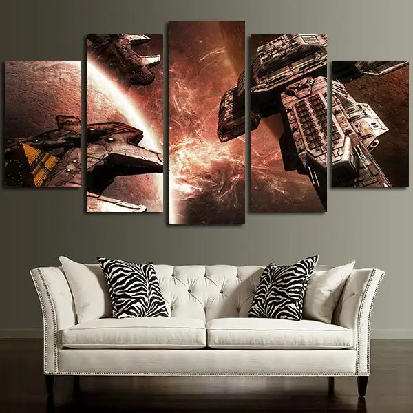 

HD printed painting5 Panel Destiny Spaceship Stargate Wall decor poster