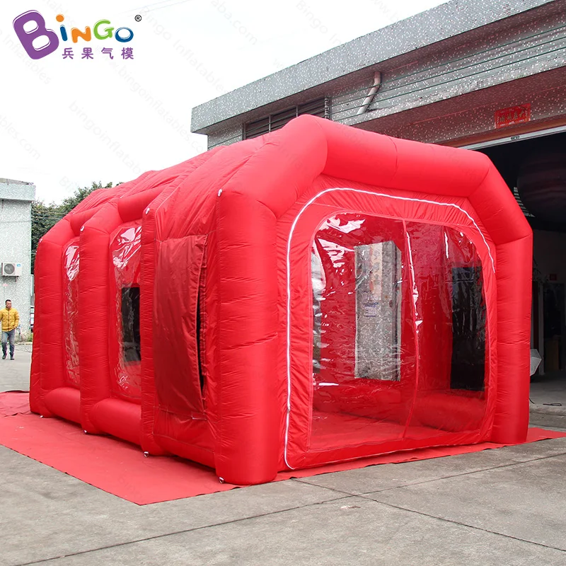  Customized 6X4X3.2 meters all-red inflatable spray booth painting cabin tent for motor or car maint