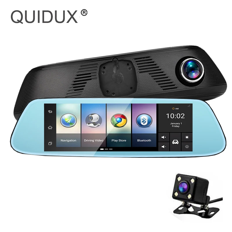 

QUIDUX WIFI 4G Car Rearview Mirror 8 inch Touch Screen 16G/1G 1400MPAndroid GPS Navigation DVR Bluetooth Vedio Recorder Dashcam