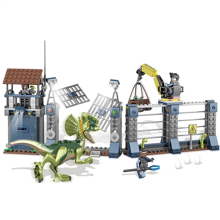 

Compatible with Legoings 75931 342Pcs Jurassic World Park Dilophosaurus Outpost Attack Model Building Blocks Toys Bricks