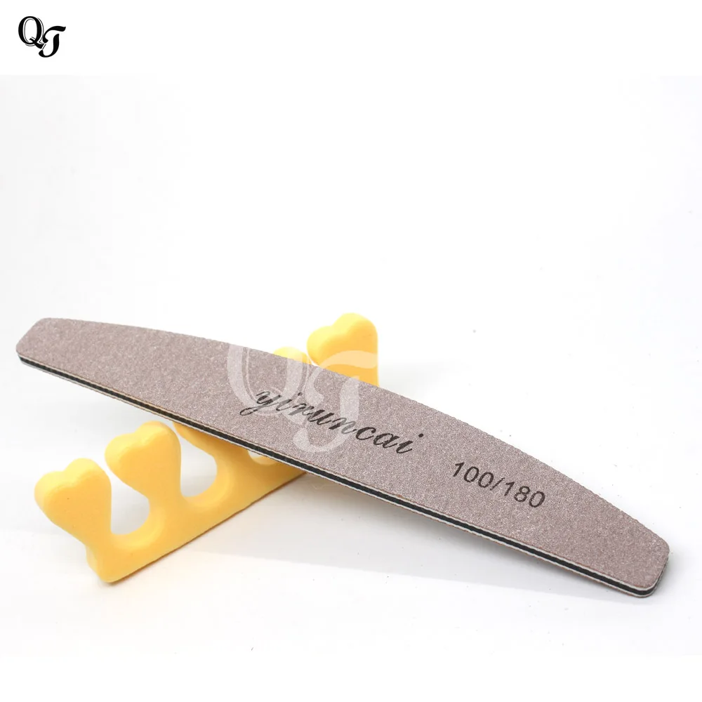 5Pcs 100/180 Nail Art Sanding Files Sandpaper Nail File Buffing Curve