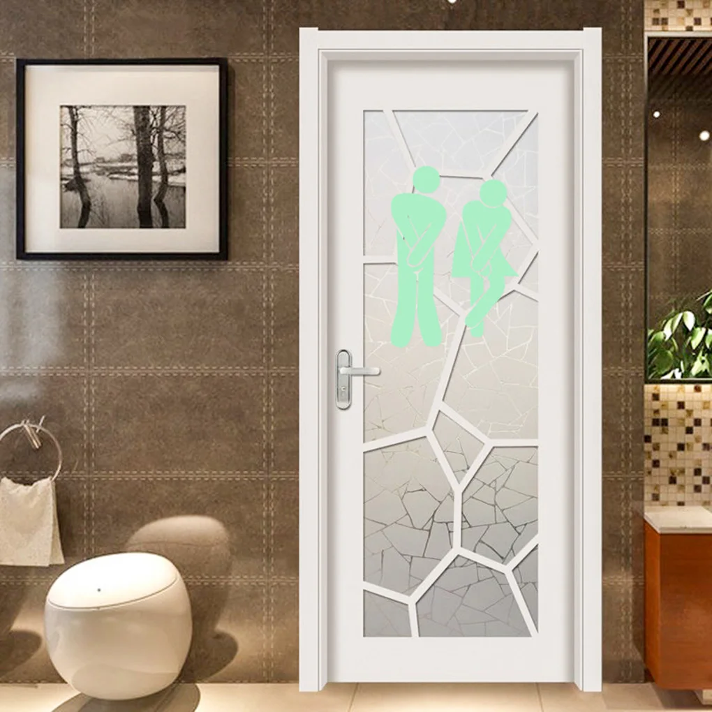 Luminous Bathroom Door Stickers Male Female Figure Toilet Decals Washroom Glowing In Dark Decors Luminous Bathroom Door Stickers Male Female Figure Toilet Decals Washroom Glowing In Dark Decors