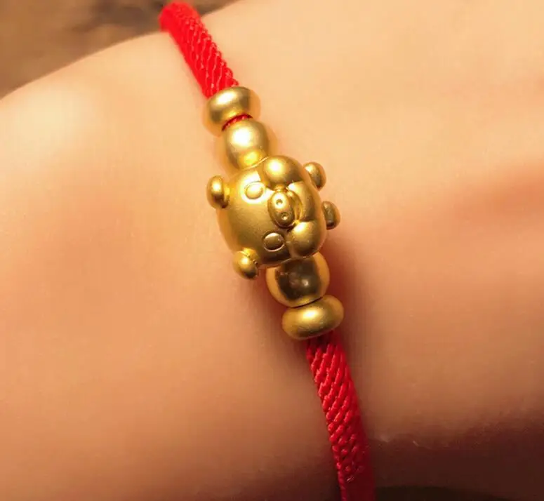 

Lucky Golden Pig Red Rope Imitating Gold Red Rope Couple Children women Adjustable Handmade Bracelet Jewelry Zodiac Bracelets