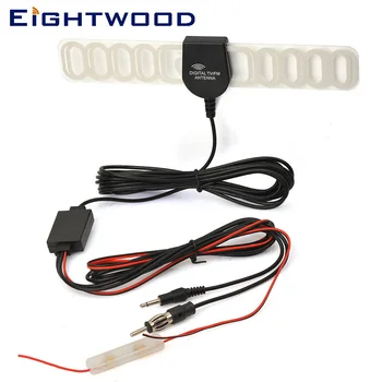 

Eightwood Car Digital Automobile TV FM Antenna Radio Antenna Active Aerial For TV DVB-T T2 AM/FM Built-in Booster Amplifier