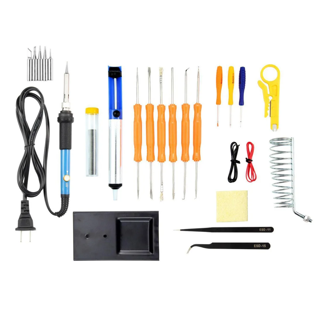 60W 110V/220V Adjustable Electric Temperature Welding Soldering Iron Tool Kit EU/UK/US Plug