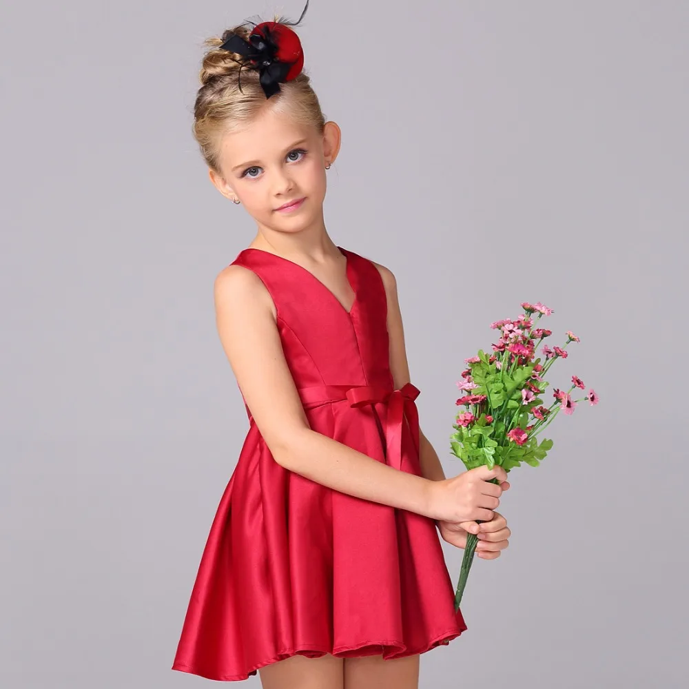 deep red flower girl dresses