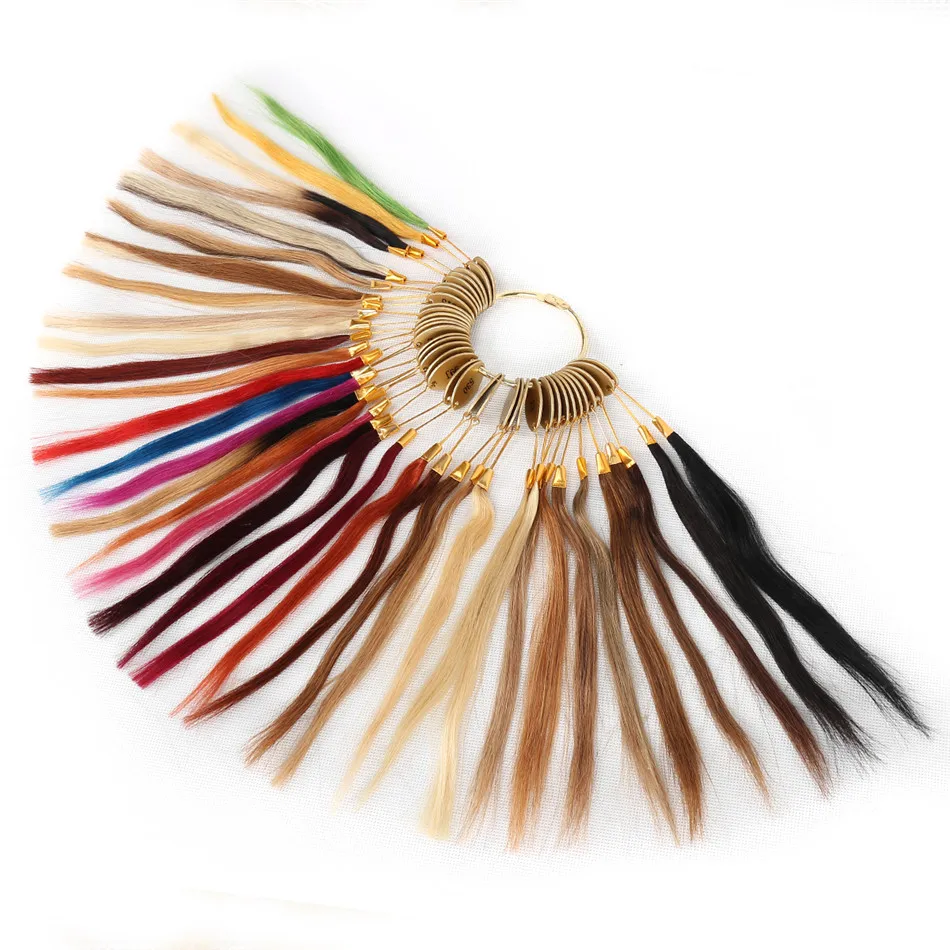 BHF Human Hair Color Rings Machine Remy straight Color Chart