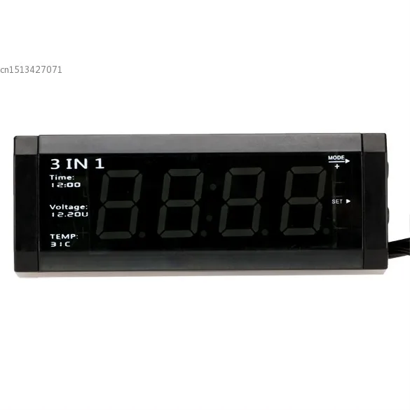 3 в 1 светодиодный цифровой дисплей автомобиля термометр для средств передвижения часы 12-24 В измеритель температуры напряжения