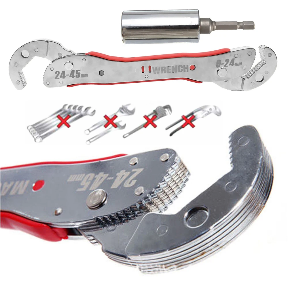 

Onnfang Self-Adjustable Purpose Magic Spanner Multi-function wrench tool Universal Wrench Hot Socket Pipe Wrench home Hand tool
