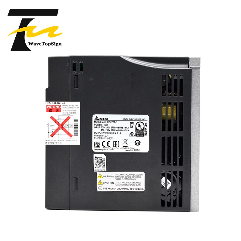 WaveTopSign 델타 서보 모터 키트 750W B2 시리즈 ASD-B2-0721-B ECMA-C20807RS 2.39N.M 5.1A(3M 케이블 포함)