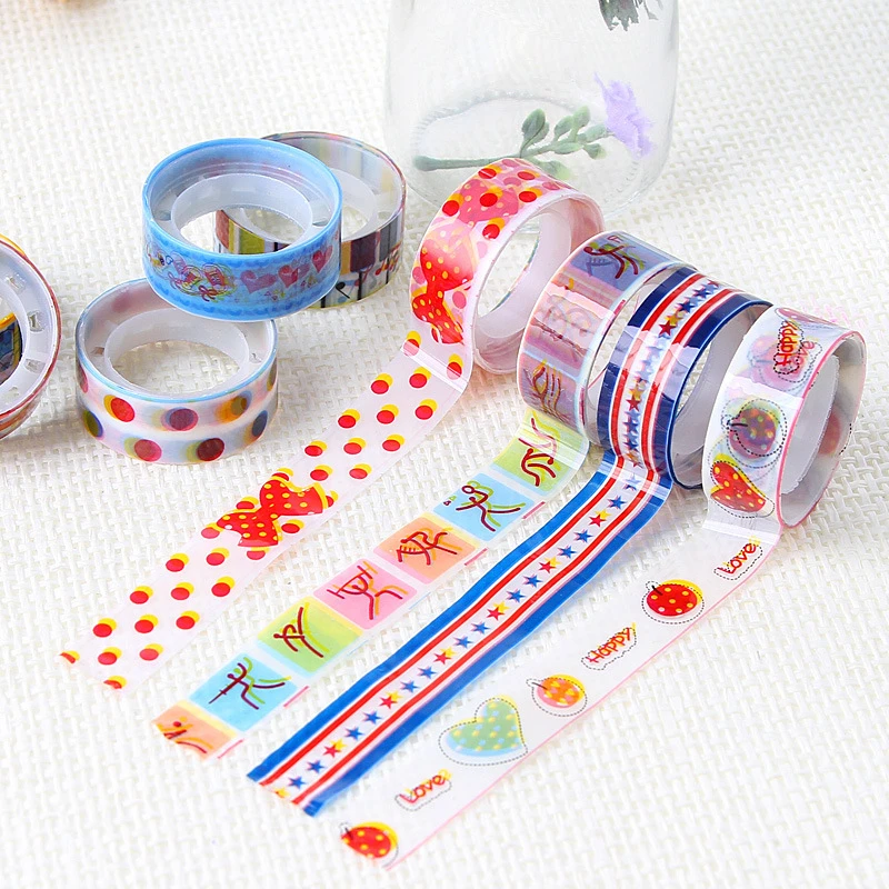 

Korean lovable cartoon trumpet color decorative 1.5*10meter DIY Kawaii Scrapbooking Tools Masking Photo Decorative Tapes