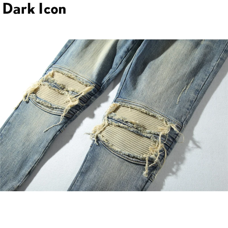Джинсы мужские Плиссированные до колена в стиле хип хоп|man jeans denim|jeans denimdenim pants |