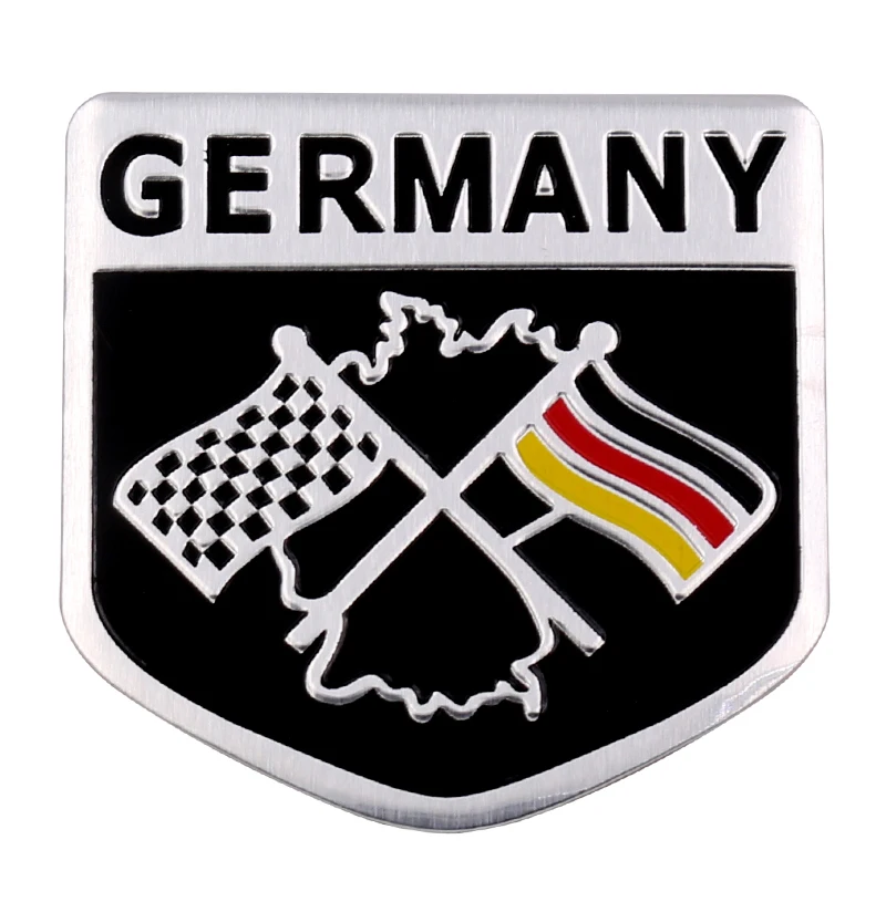 3D металлическая алюминиевая Автомобильная эмблема немецкая y немецкая эмблема флага решетка значок наклейка Наклейка гоночный мотоцикл для BMW/Benz