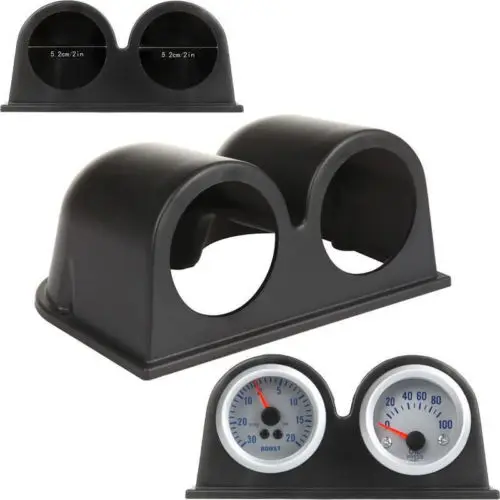 2 Inch(52mm) Gauge Pod 2 Holes Universal Black Dual Car Meter Holder