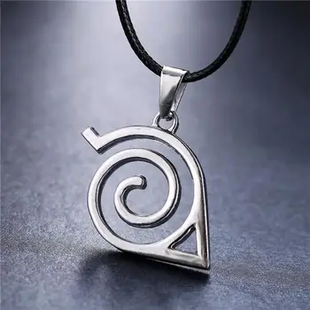

MOSU 20/pcs lot Hot Anime Naruto Silver Metal Necklace Konoha Gurupu Logo Pendant Cosplay Accessories Jewelry can Drop-shipping