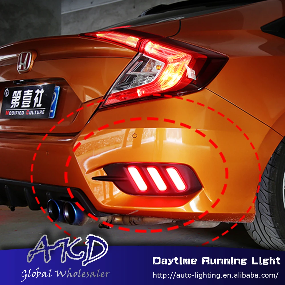 Car Styling for Honda Civic 10G rear reflector for New Civic mustang