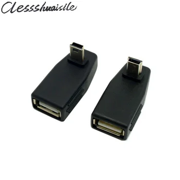 

(100pcs/lot) 90 Degree Up & Down Right Angled Mini USB Type B to USB Female OTG Adapter