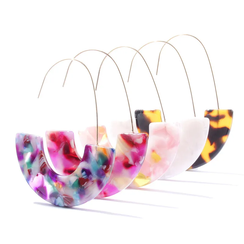 

10 Colors Leopard Tortoise Shell Print Acrylic Acetate Sheet Charms Earrings Gold Dangle Fashion Brand Women Jewelry Earrings