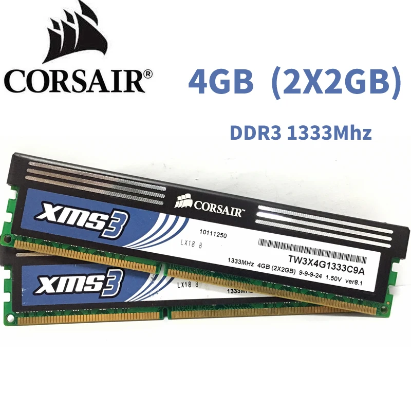 CORSAIR 4 ГБ 2X2 ГБ DDR3 PC3 10600 1333 МГц 1600 МГц Память DIMM ПК Оперативная память Memoria модуль настольный компьютер оперативная память 4 г 2X2 г