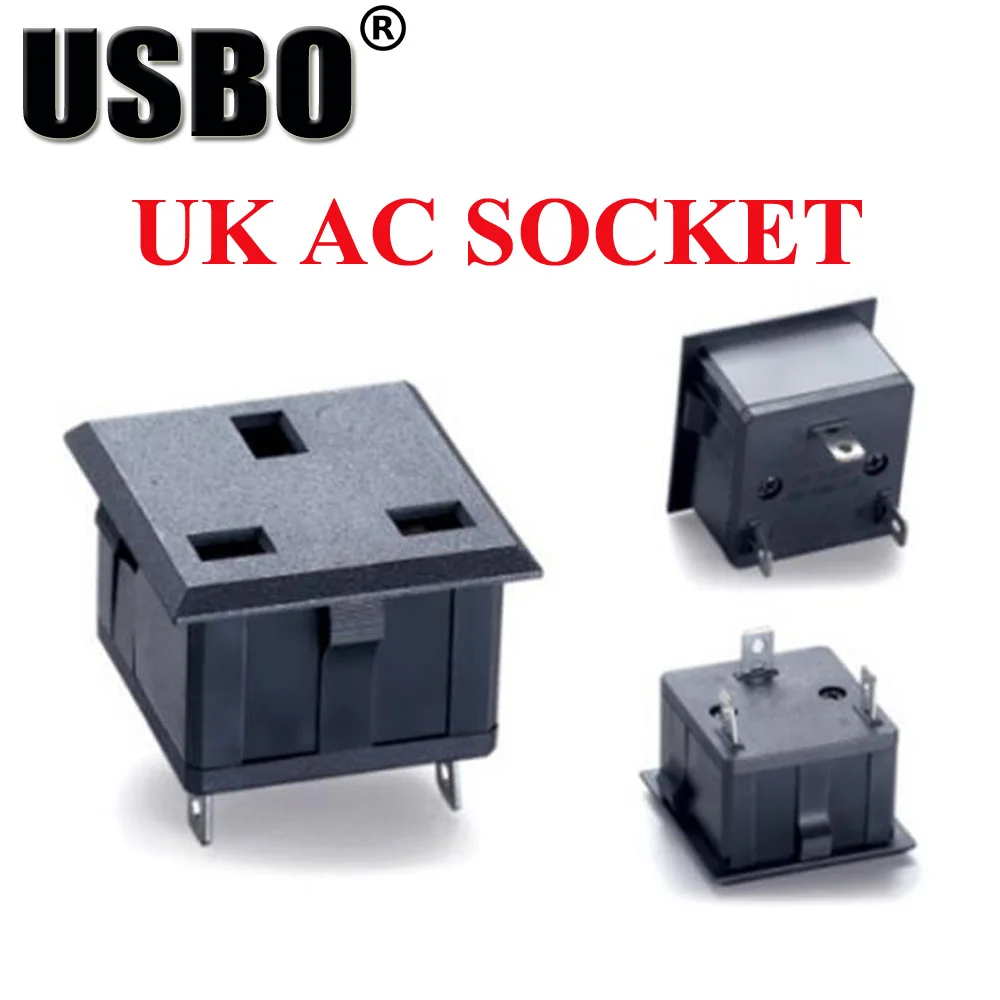 Supply Black industrial outlet UK 250V 13A universal electrical AC