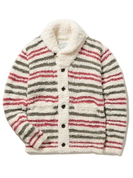 

Japanese style striped cozy soft yarn knitted men sleepwear night gown winter X'mas gift sweater