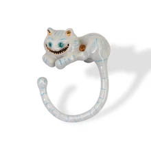 Sappige Druif Nieuwe Meisje Alice Serie High-end Emaille Geglazuurd Cheshire Kat Ring Elegante Adellijke Animal Sieraden Glazuur ring(China)