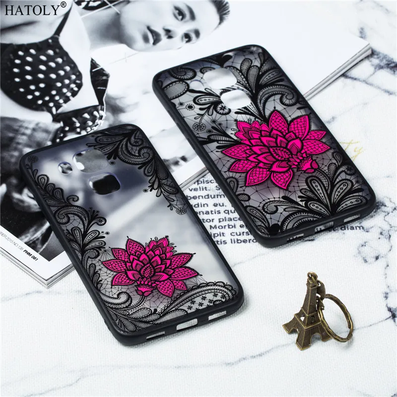 

Huawei NOVA Plus Case Huawei NOVA Plus Cover TPU +PC Lace Rose Flower Silicone Phone Case For Huawei G9 Plus Back Cover Funda