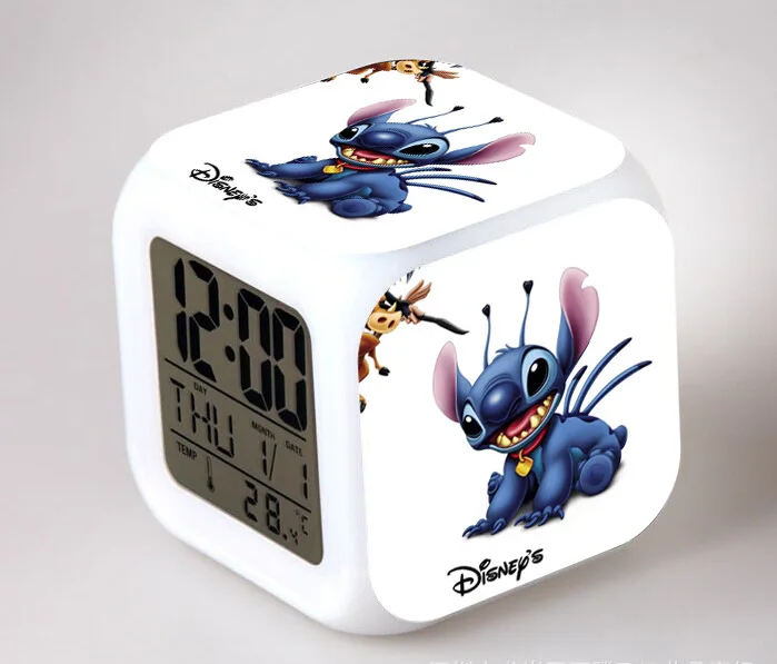 Lilo& Stitch мультфильм детский будильник wekker цифровой будильник игрушки led reloj despertador wake up light reveil настольные часы - Цвет: 9